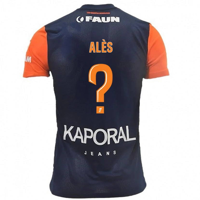 Danxen Barn Milan Alès #0 Marinblå Orange Hemmatröja Matchtröjor 2024/25 Tröjor T-Tröja