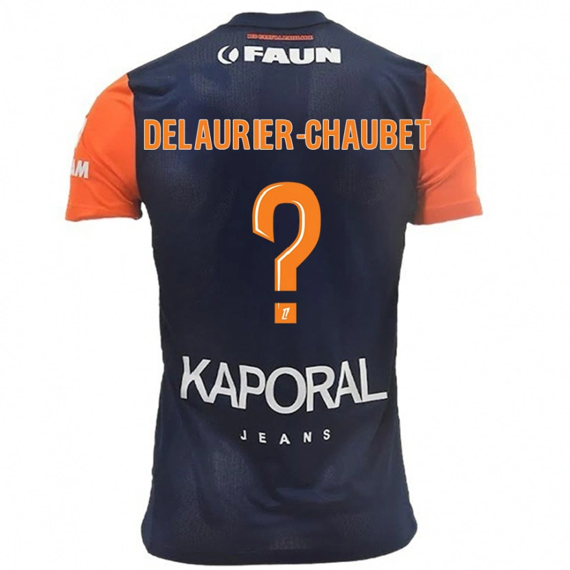 Danxen Barn Tom Delaurier-Chaubet #0 Marinblå Orange Hemmatröja Matchtröjor 2024/25 Tröjor T-Tröja