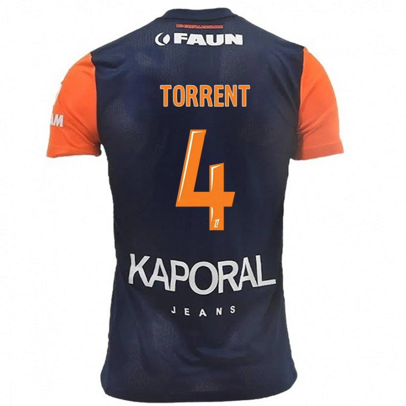 Danxen Barn Marion Torrent #4 Marinblå Orange Hemmatröja Matchtröjor 2024/25 Tröjor T-Tröja