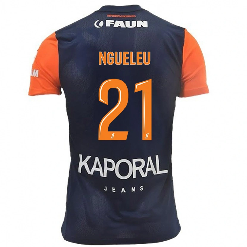 Danxen Barn Nina Ngueleu #21 Marinblå Orange Hemmatröja Matchtröjor 2024/25 Tröjor T-Tröja