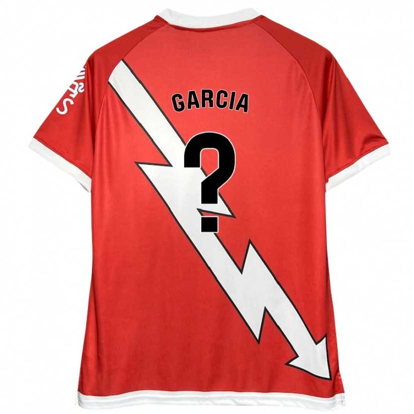 Danxen Barn David García #0 Vit Röd Hemmatröja Matchtröjor 2024/25 Tröjor T-Tröja