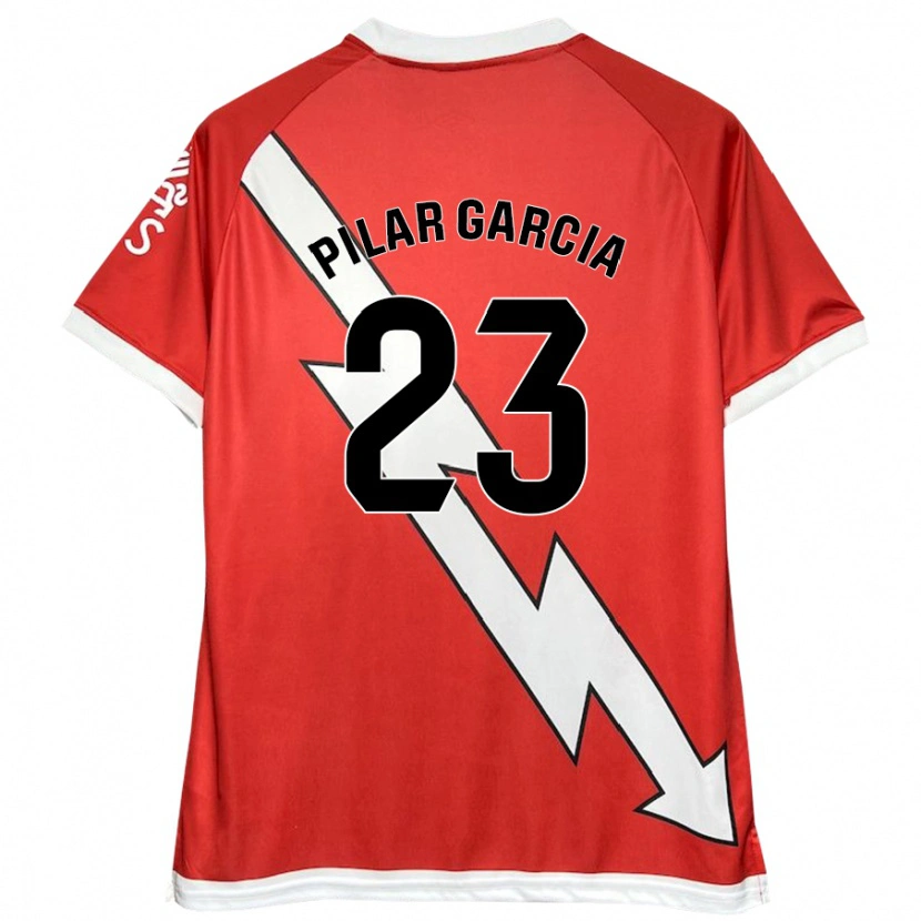 Danxen Barn María Pilar García Villalba #23 Vit Röd Hemmatröja Matchtröjor 2024/25 Tröjor T-Tröja