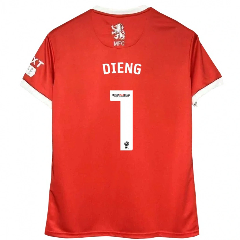 Danxen Barn Seny Dieng #1 Röd Vit Hemmatröja Matchtröjor 2024/25 Tröjor T-Tröja