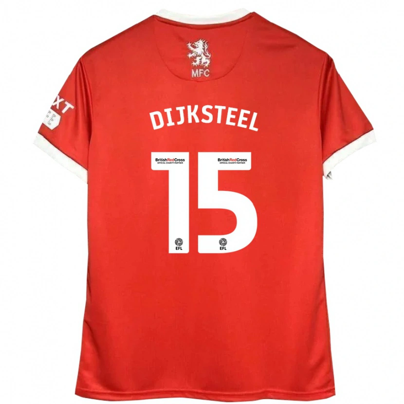 Danxen Barn Anfernee Dijksteel #15 Röd Vit Hemmatröja Matchtröjor 2024/25 Tröjor T-Tröja