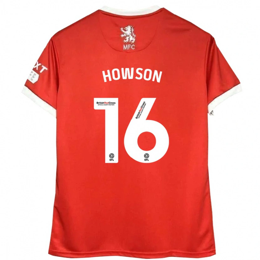 Danxen Barn Jonathan Howson #16 Röd Vit Hemmatröja Matchtröjor 2024/25 Tröjor T-Tröja