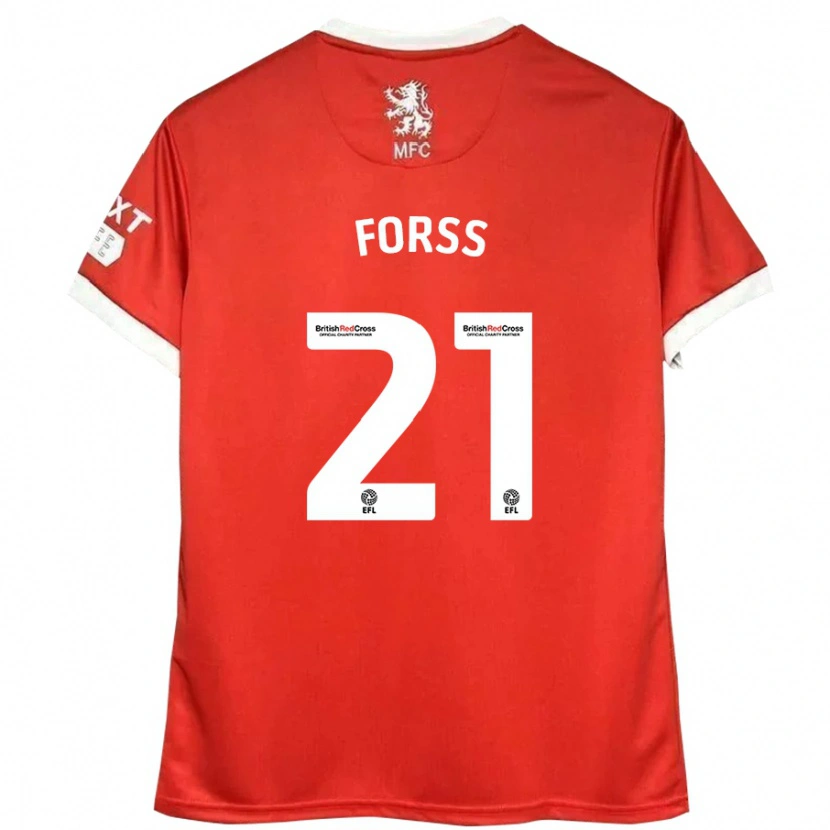 Danxen Barn Marcus Forss #21 Röd Vit Hemmatröja Matchtröjor 2024/25 Tröjor T-Tröja