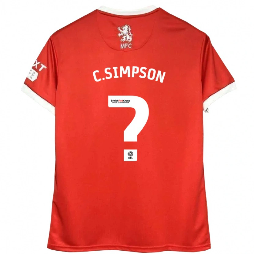 Danxen Barn Cameron Simpson #0 Röd Vit Hemmatröja Matchtröjor 2024/25 Tröjor T-Tröja