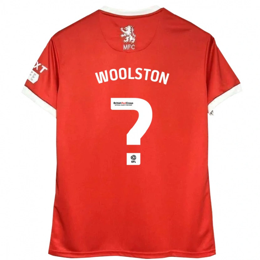 Danxen Barn Luke Woolston #0 Röd Vit Hemmatröja Matchtröjor 2024/25 Tröjor T-Tröja