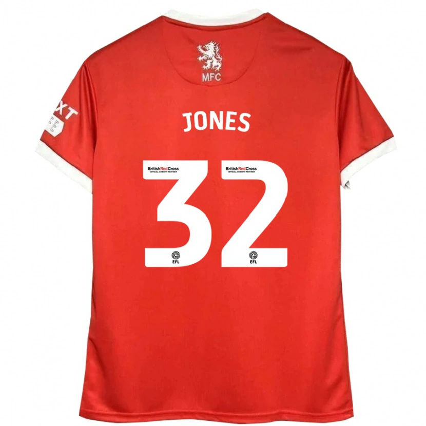 Danxen Barn Jamie Jones #32 Röd Vit Hemmatröja Matchtröjor 2024/25 Tröjor T-Tröja