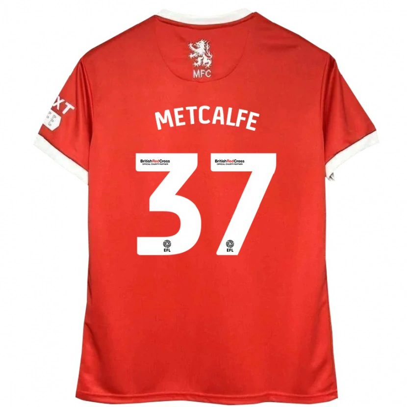 Danxen Barn Max Metcalfe #37 Röd Vit Hemmatröja Matchtröjor 2024/25 Tröjor T-Tröja