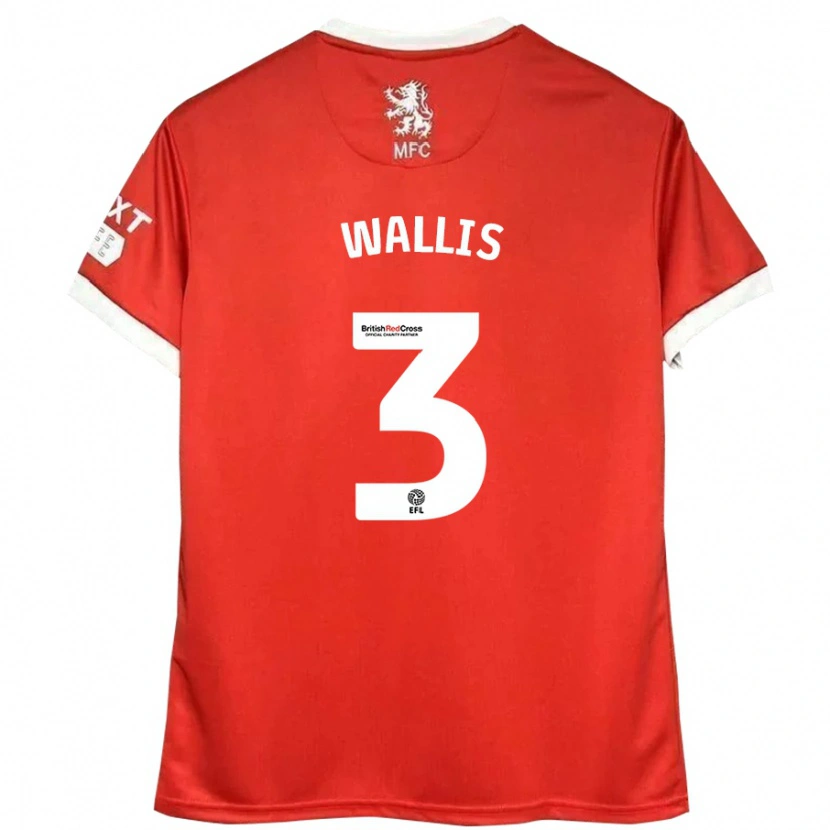 Danxen Barn Emma Wallis #3 Röd Vit Hemmatröja Matchtröjor 2024/25 Tröjor T-Tröja