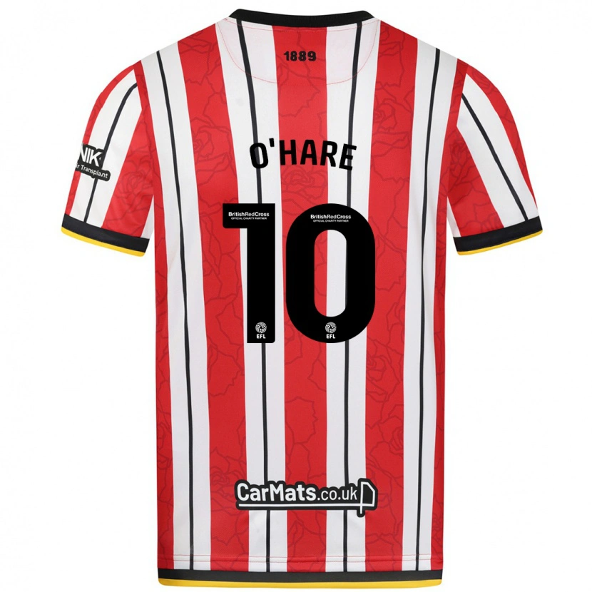 Danxen Barn Callum O'hare #10 Röda Vita Ränder Hemmatröja Matchtröjor 2024/25 Tröjor T-Tröja