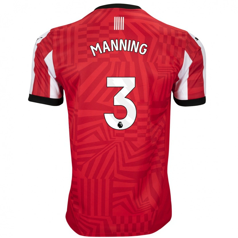 Danxen Barn Ryan Manning #3 Röd Vit Hemmatröja Matchtröjor 2024/25 Tröjor T-Tröja
