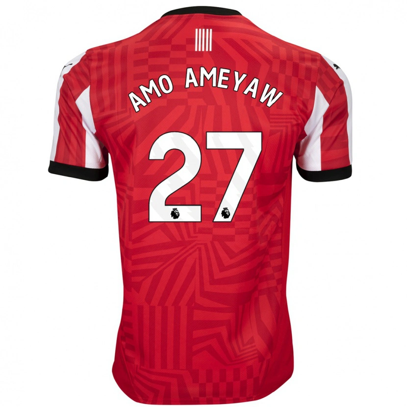Danxen Barn Samuel Amo-Ameyaw #27 Röd Vit Hemmatröja Matchtröjor 2024/25 Tröjor T-Tröja