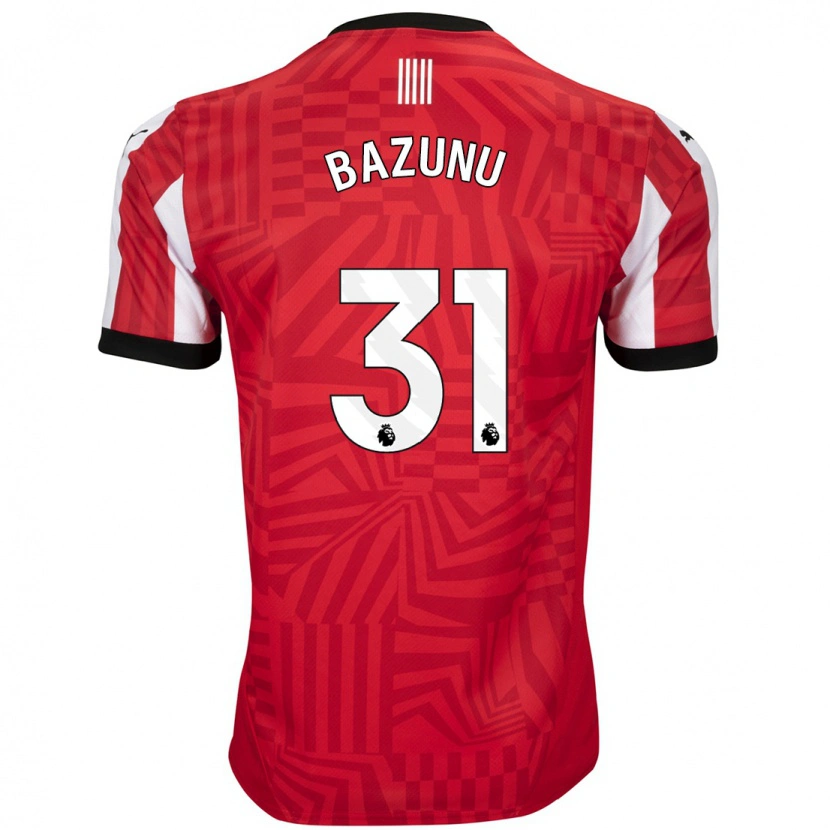 Danxen Barn Gavin Bazunu #31 Röd Vit Hemmatröja Matchtröjor 2024/25 Tröjor T-Tröja