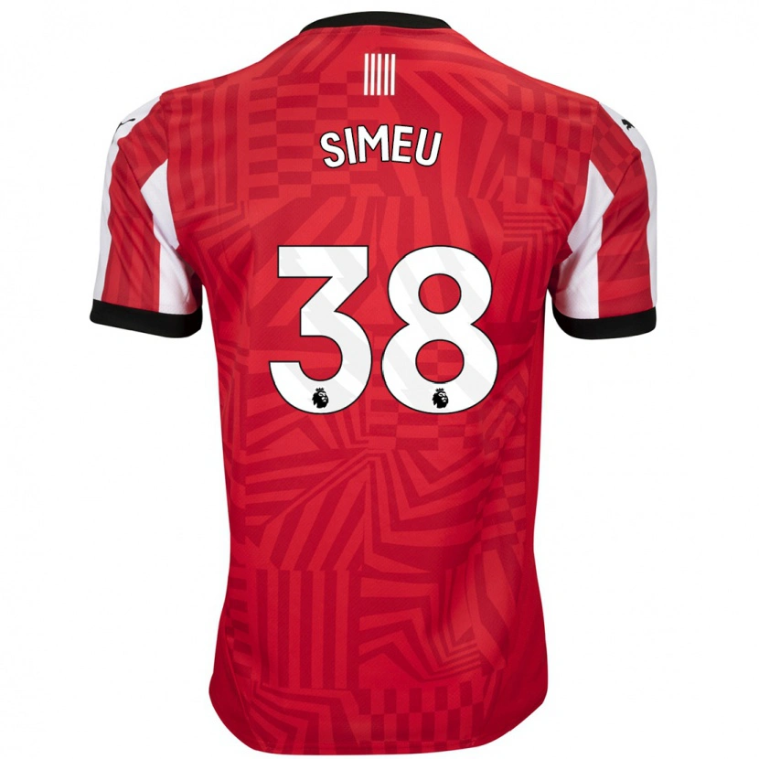 Danxen Barn Dynel Simeu #38 Röd Vit Hemmatröja Matchtröjor 2024/25 Tröjor T-Tröja