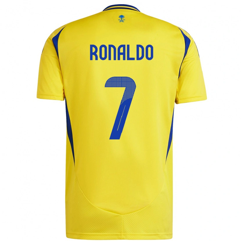 Danxen Barn Cristiano Ronaldo #7 Gul Blå Hemmatröja Matchtröjor 2024/25 Tröjor T-Tröja