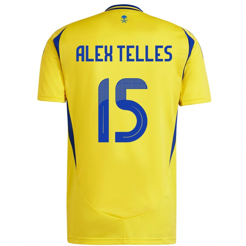 Danxen Barn Alex Telles #15 Gul Blå Hemmatröja Matchtröjor 2024/25 Tröjor T-Tröja
