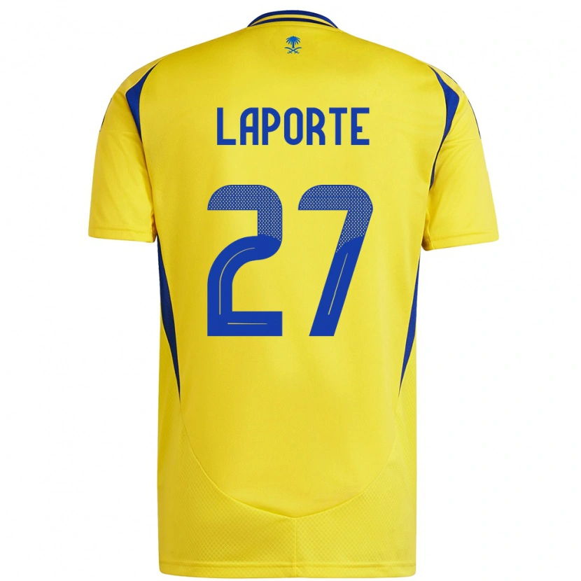 Danxen Barn Aymeric Laporte #27 Gul Blå Hemmatröja Matchtröjor 2024/25 Tröjor T-Tröja
