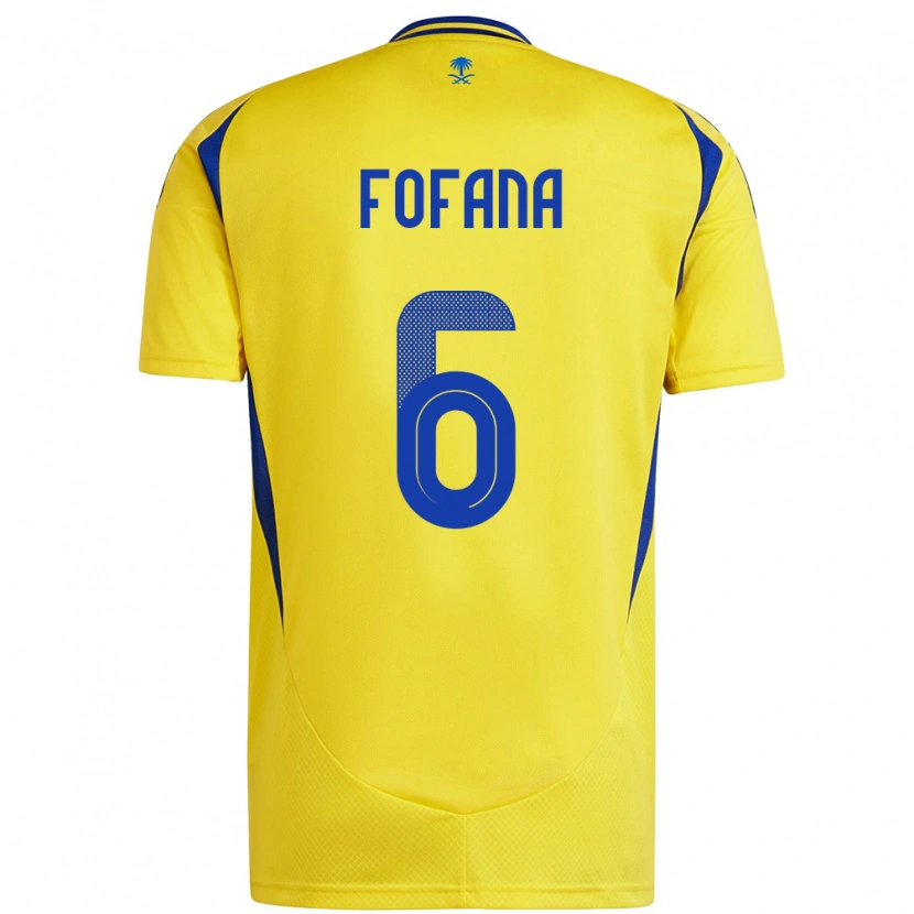 Danxen Barn Seko Fofana #6 Gul Blå Hemmatröja Matchtröjor 2024/25 Tröjor T-Tröja