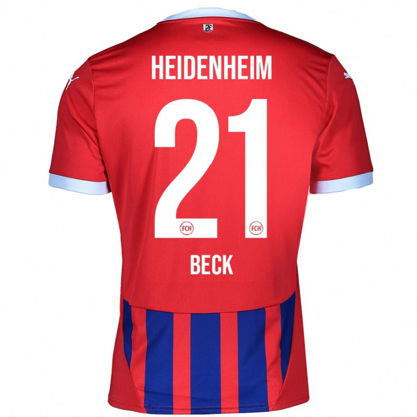Danxen Barn Adrian Beck #21 Röd Blå Hemmatröja Matchtröjor 2024/25 Tröjor T-Tröja
