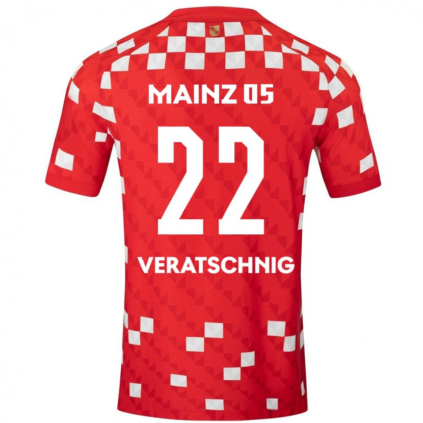 Danxen Barn Nikolas Veratschnig #22 Vit Röd Hemmatröja Matchtröjor 2024/25 Tröjor T-Tröja
