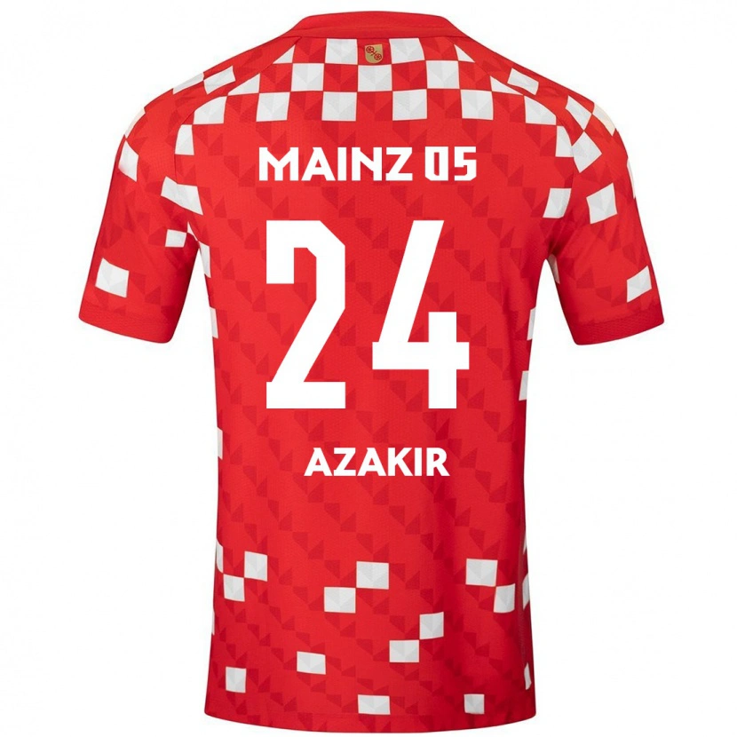 Danxen Barn Dennis Azakir #24 Vit Röd Hemmatröja Matchtröjor 2024/25 Tröjor T-Tröja
