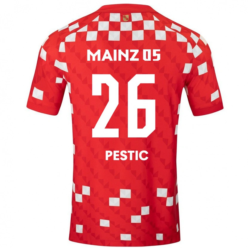 Danxen Barn Dominik Pestic #26 Vit Röd Hemmatröja Matchtröjor 2024/25 Tröjor T-Tröja