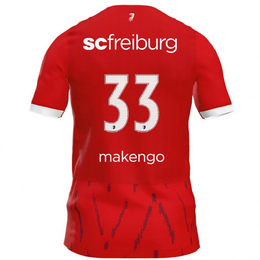 Danxen Barn Jordy Makengo #33 Röd Hemmatröja Matchtröjor 2024/25 Tröjor T-Tröja