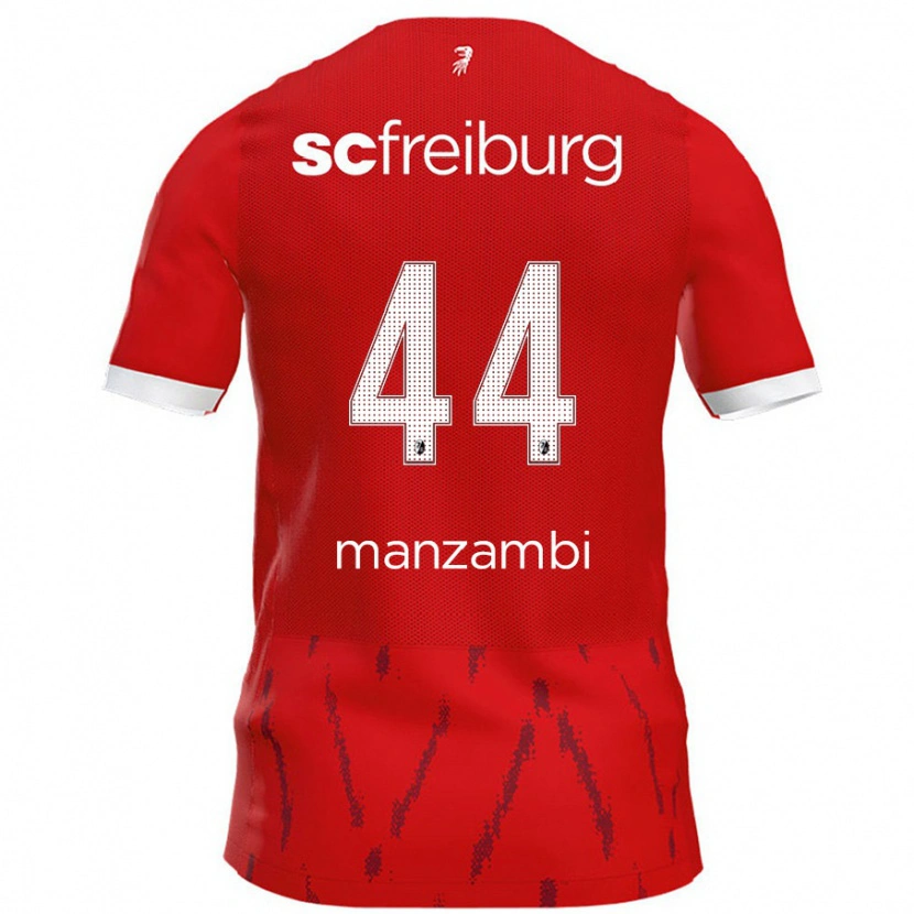Danxen Barn Johan Manzambi #44 Röd Hemmatröja Matchtröjor 2024/25 Tröjor T-Tröja