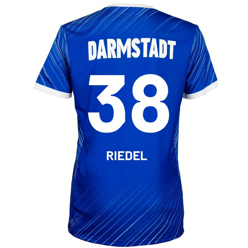 Danxen Barn Clemens Riedel #38 Blå Vit Hemmatröja Matchtröjor 2024/25 Tröjor T-Tröja