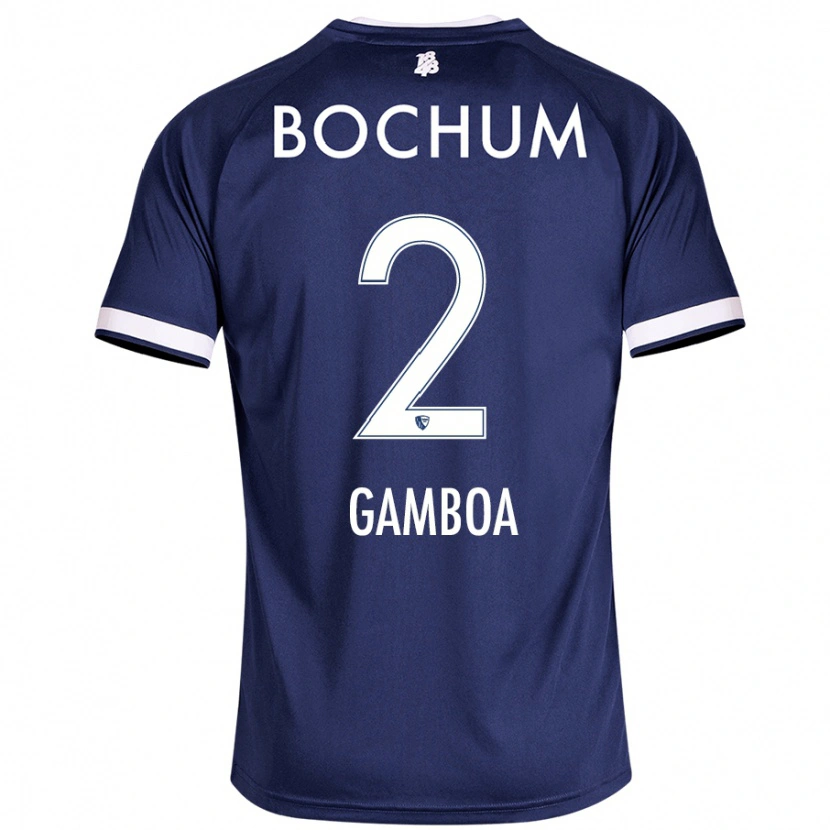 Danxen Barn Cristian Gamboa #2 Mörkblå Hemmatröja Matchtröjor 2024/25 Tröjor T-Tröja