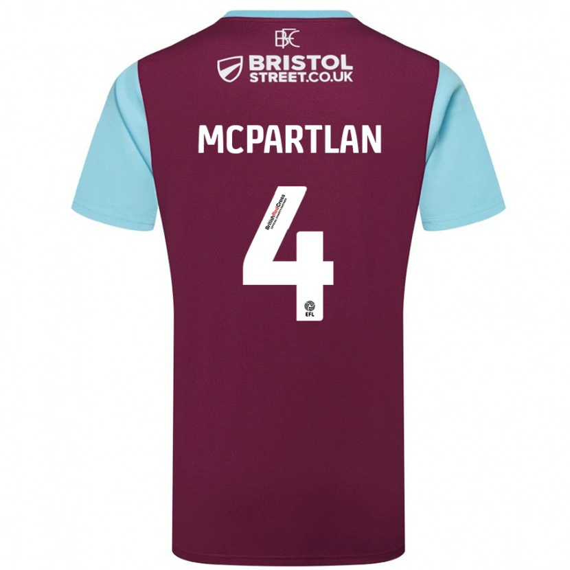 Danxen Barn Brenna Mcpartlan #4 Vinröd Himmelsblå Hemmatröja Matchtröjor 2024/25 Tröjor T-Tröja