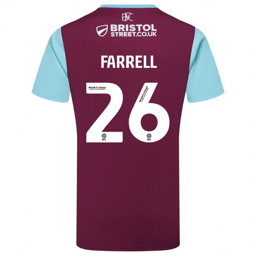 Danxen Barn Lucy Farrell #26 Vinröd Himmelsblå Hemmatröja Matchtröjor 2024/25 Tröjor T-Tröja
