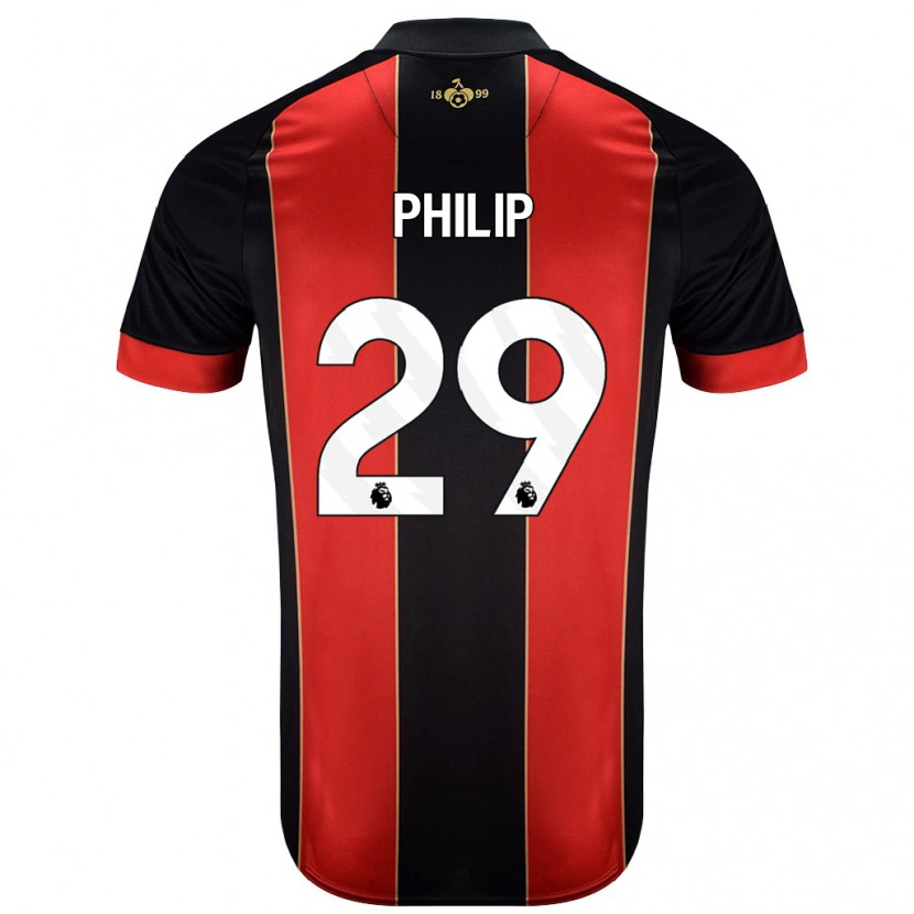 Danxen Barn Philip Billing #29 Röd Svart Hemmatröja Matchtröjor 2024/25 Tröjor T-Tröja