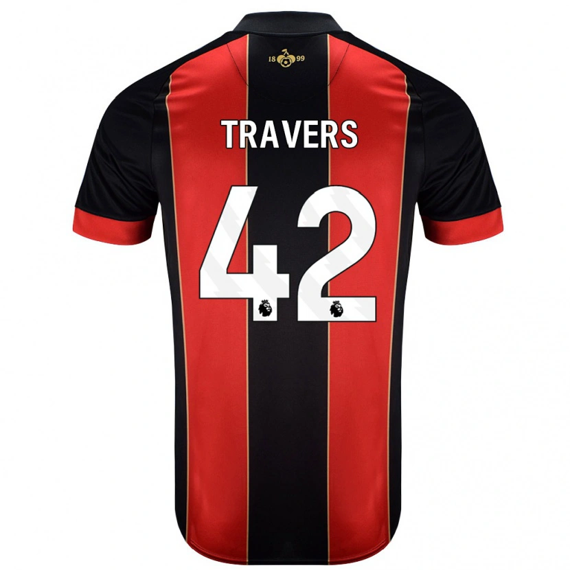 Danxen Barn Mark Travers #42 Röd Svart Hemmatröja Matchtröjor 2024/25 Tröjor T-Tröja