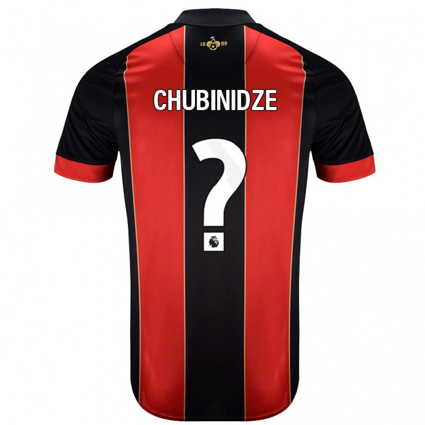 Danxen Barn George Chubinidze #0 Röd Svart Hemmatröja Matchtröjor 2024/25 Tröjor T-Tröja
