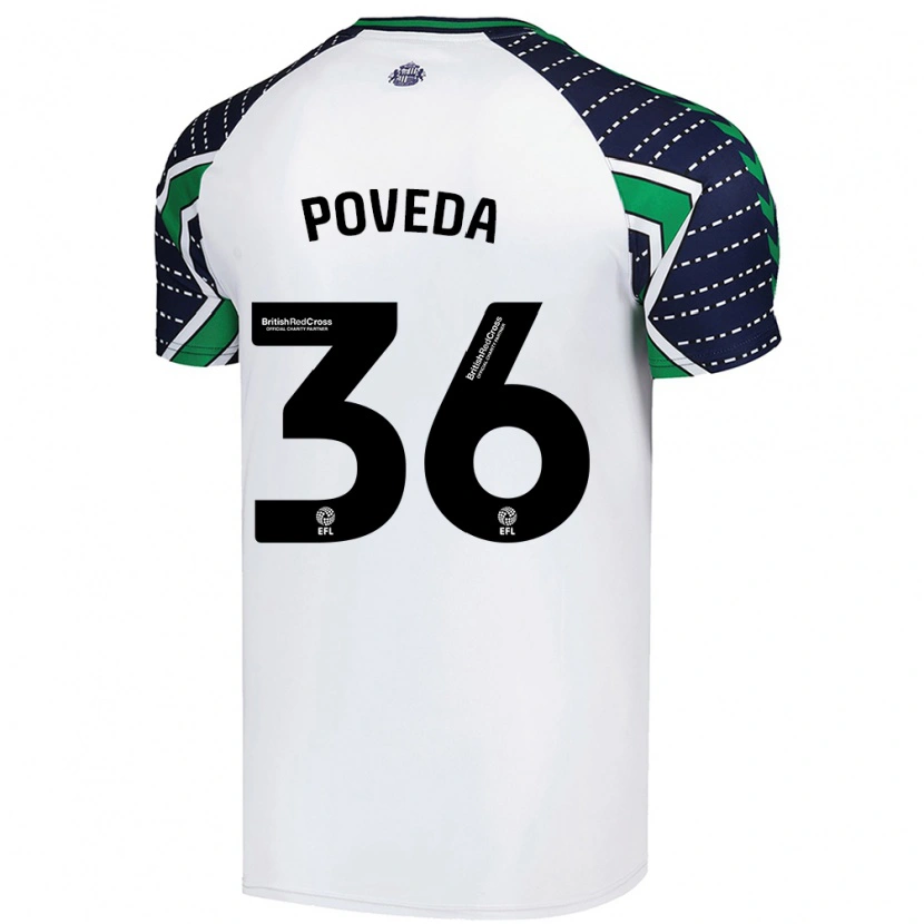 Danxen Barn Ian Poveda #36 Vit Bortatröja Matchtröjor 2024/25 Tröjor T-Tröja