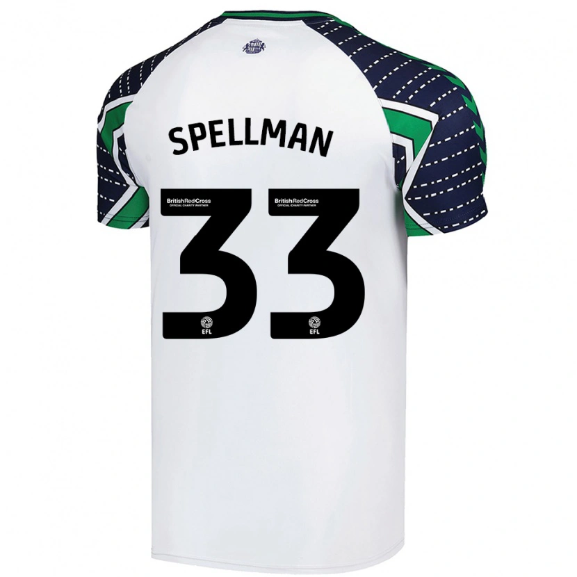 Danxen Barn Michael Spellman #33 Vit Bortatröja Matchtröjor 2024/25 Tröjor T-Tröja