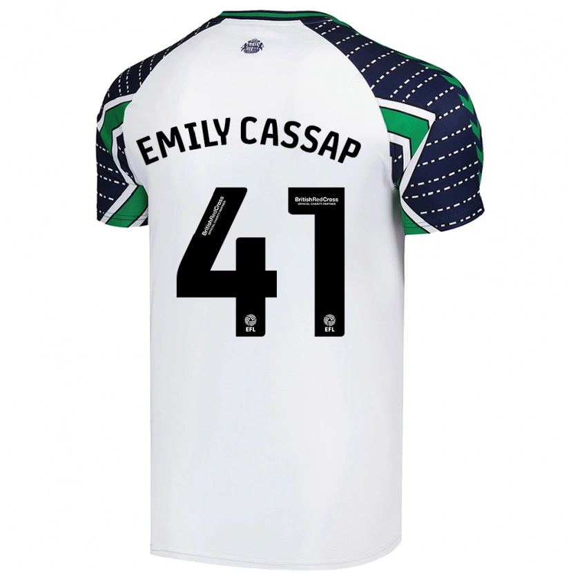 Danxen Barn Emily Cassap #41 Vit Bortatröja Matchtröjor 2024/25 Tröjor T-Tröja