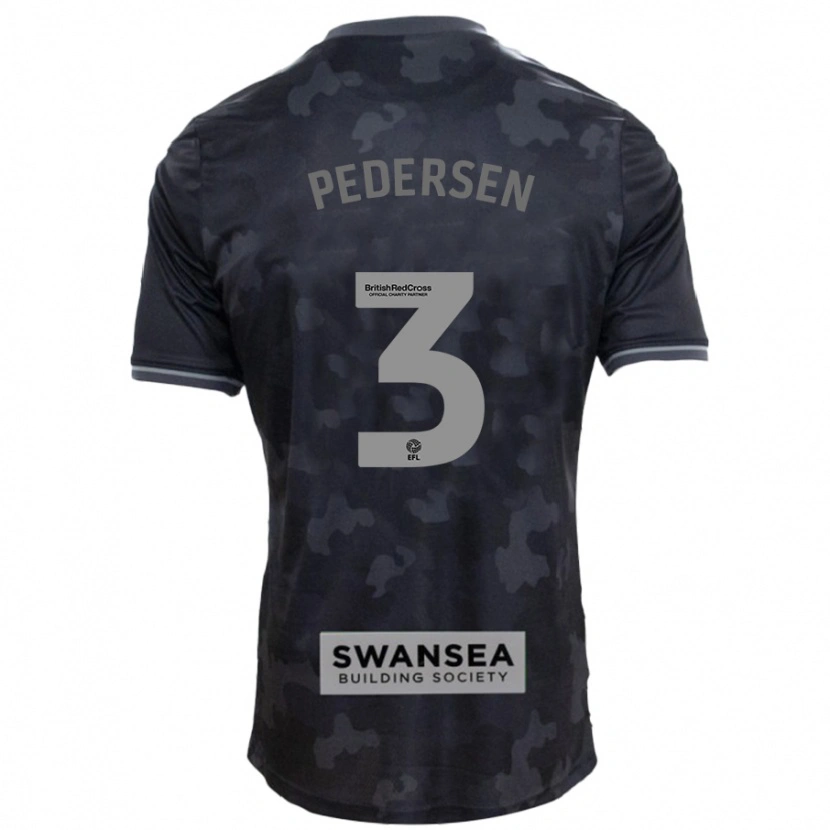 Danxen Barn Kristian Pedersen #3 Svart Bortatröja Matchtröjor 2024/25 Tröjor T-Tröja