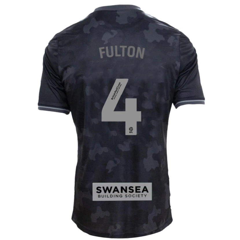 Danxen Barn Jay Fulton #4 Svart Bortatröja Matchtröjor 2024/25 Tröjor T-Tröja