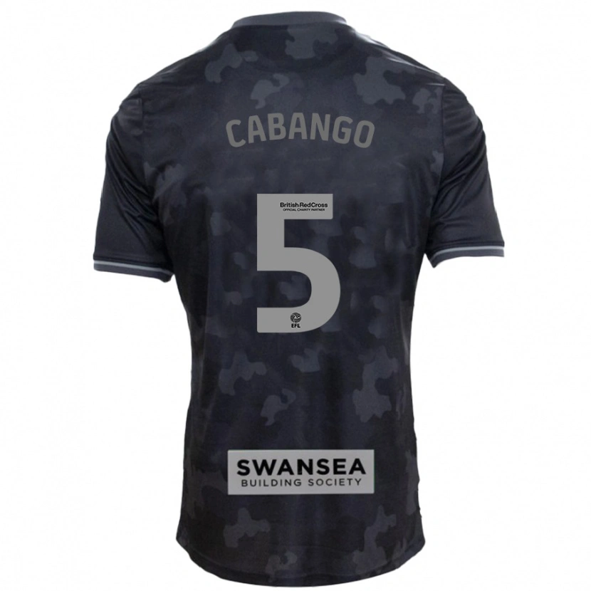 Danxen Barn Ben Cabango #5 Svart Bortatröja Matchtröjor 2024/25 Tröjor T-Tröja