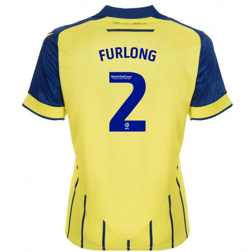 Danxen Barn Darnell Furlong #2 Gul Blå Bortatröja Matchtröjor 2024/25 Tröjor T-Tröja