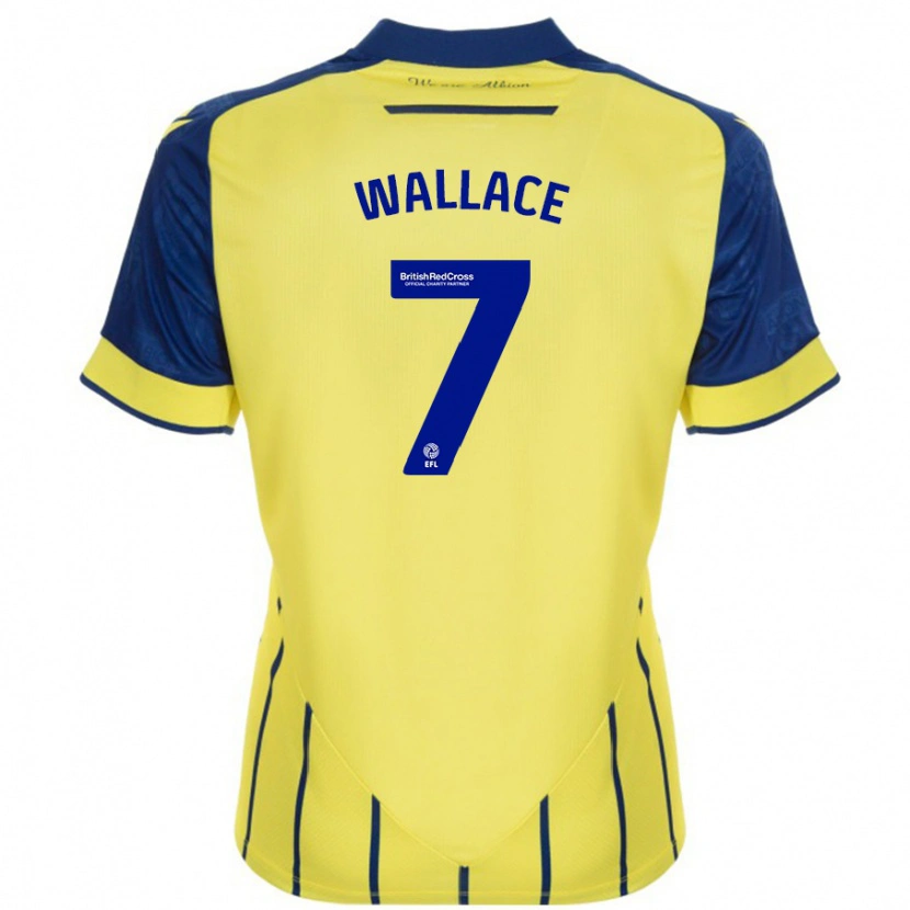 Danxen Barn Jed Wallace #7 Gul Blå Bortatröja Matchtröjor 2024/25 Tröjor T-Tröja