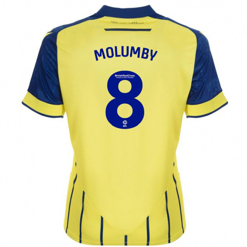 Danxen Barn Jayson Molumby #8 Gul Blå Bortatröja Matchtröjor 2024/25 Tröjor T-Tröja