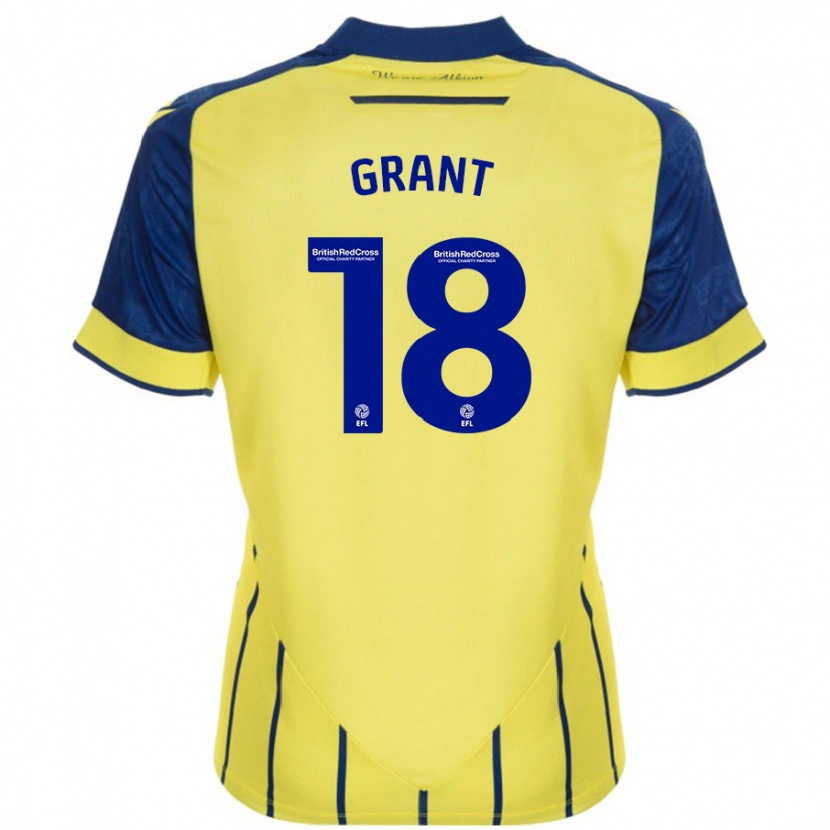 Danxen Barn Karlan Grant #18 Gul Blå Bortatröja Matchtröjor 2024/25 Tröjor T-Tröja