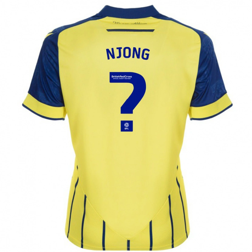 Danxen Barn Alessandro Njong #0 Gul Blå Bortatröja Matchtröjor 2024/25 Tröjor T-Tröja