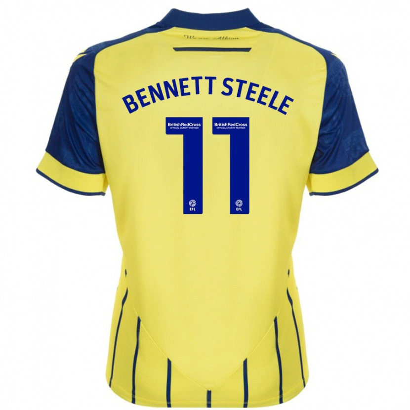 Danxen Barn Lizzie Bennett-Steele #11 Gul Blå Bortatröja Matchtröjor 2024/25 Tröjor T-Tröja