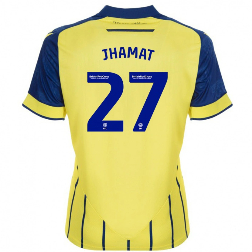 Danxen Barn Simran Jhamat #27 Gul Blå Bortatröja Matchtröjor 2024/25 Tröjor T-Tröja